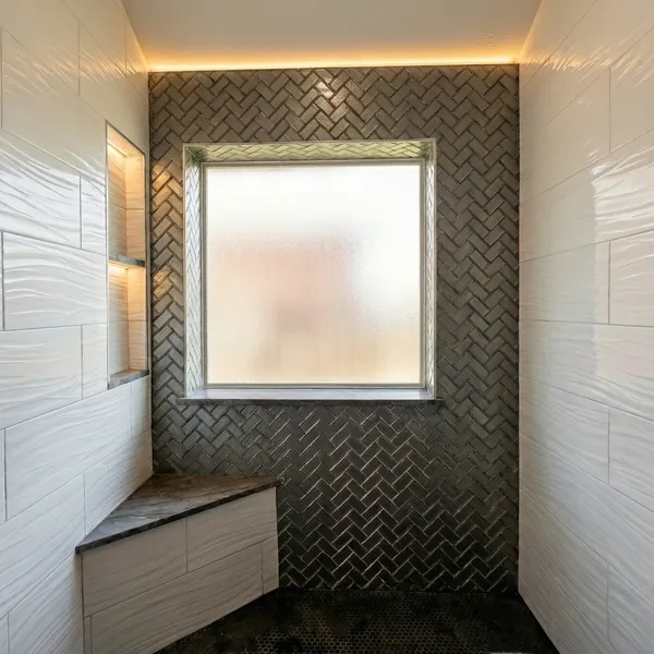 Luxurious modern bathroom tile work